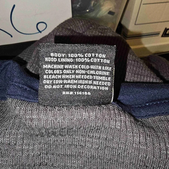 NWT Colosseum Mens Penn State Gray Navy Blue Long Sleeve Hooded Henley XL - Picture 5 of 5